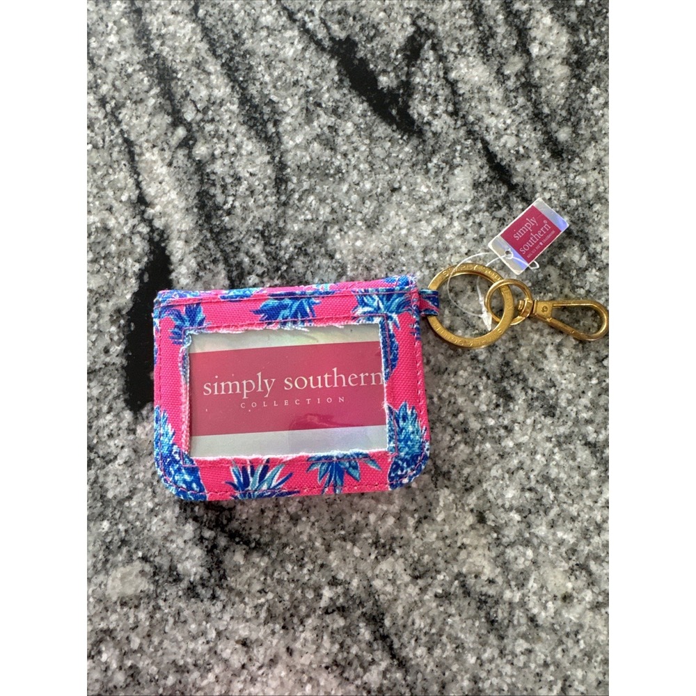 Simply Southern Id Holder- Pink Aqua Blue Pineapples Card Wallet